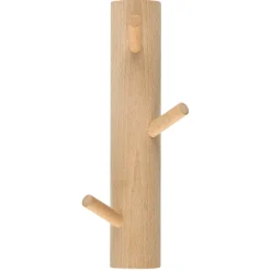 Knaggerekke vertikal, tre, 3 kroker, 24 cm