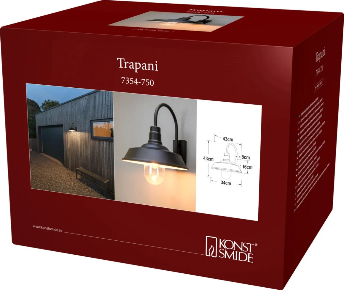 Konstsmide Trapani utelampe med skjerm IP44