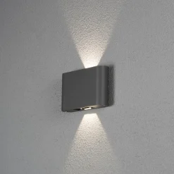 Konstsmide Chieri svart fasadebelysning IP54, LED, 2x6W