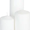 Kubbelys i stearin, 6,7 cm i diameter, hvitt