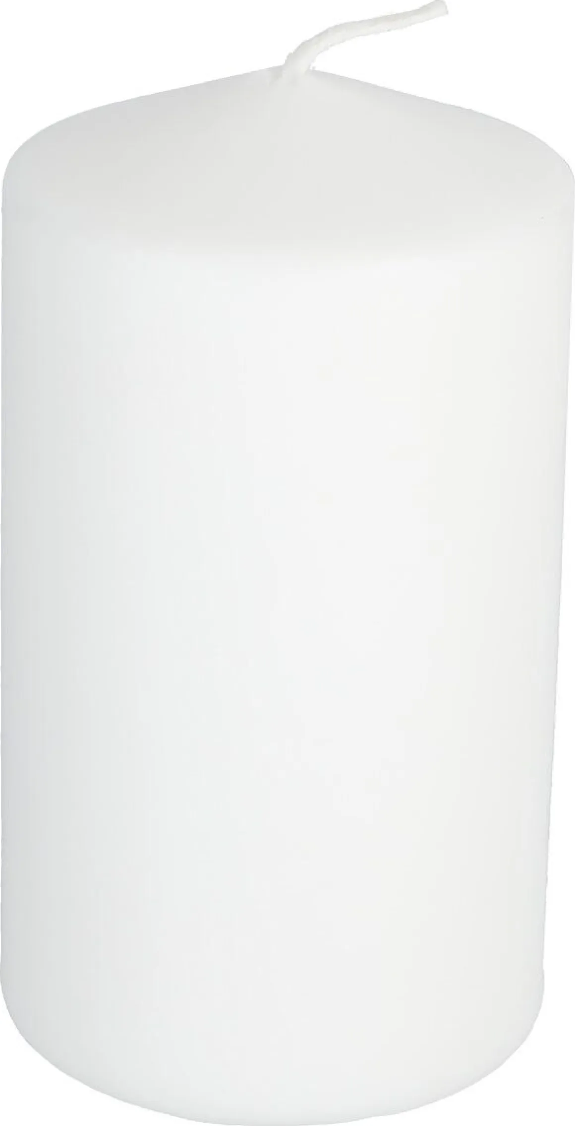 Kubbelys i stearin, 6,7 cm i diameter, hvitt