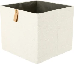 Kvadrat oppbevaringsboks, lin-look