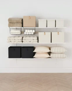 Kvadrat oppbevaringsboks, lin-look
