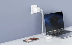 Lader 2 x USB-C og 1 x USB-A GaN, 100 W