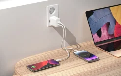 Lader USB-C 2 porter GaN PD, 45 W