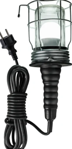 Lampe med ledning IP54, tåler vannsprut, Airam