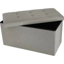 Lav sittebenk med oppbevaring, innendørs, beige, 76 x 38 x 38 cm