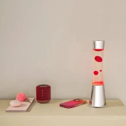 Lavalampe LED rød retro, 33 cm