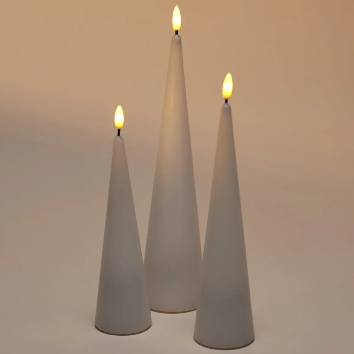 LED-kubbelys med flammende lys, hvit, konisk, innendørs