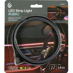 LED-list for bilinteriør RGBIC 1,4 m USB