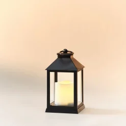 LED-lykt med timer, inne- og utendørs, svart