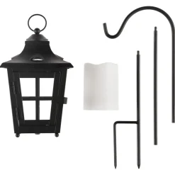 LED-lykt med timer og skumringsrelé, batteri