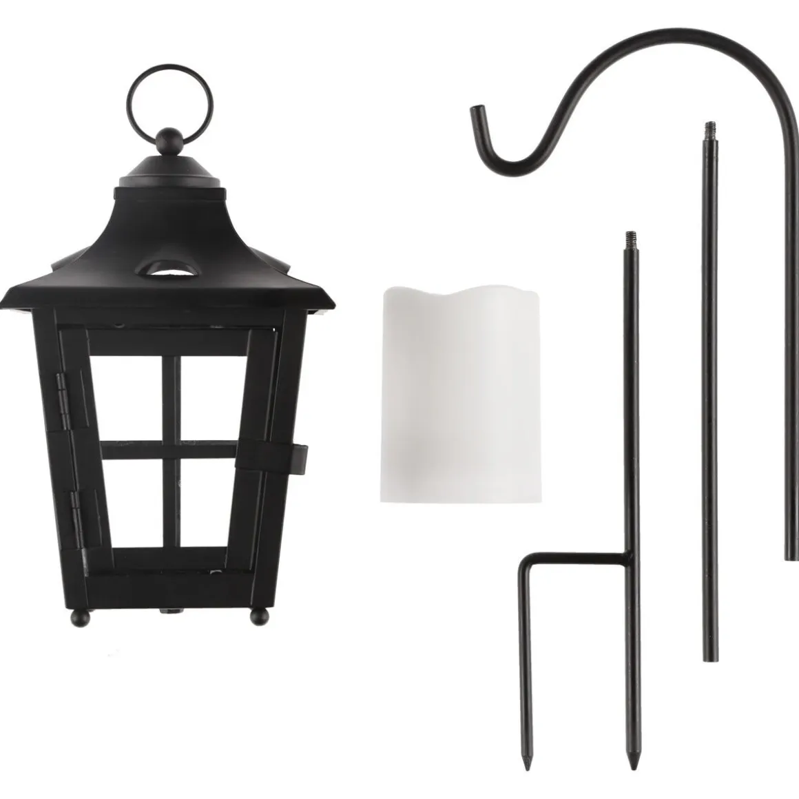 LED-lykt med timer og skumringsrelé, batteri
