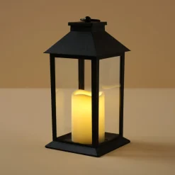 LED-lykt med timer, inne- og utendørs, svart