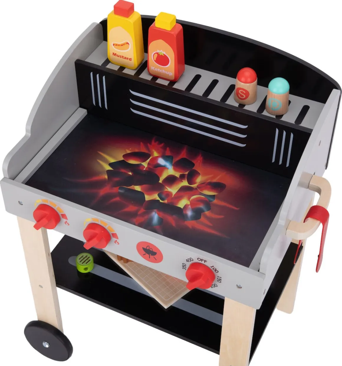 Lekegrill i tre for barn, 26 deler, fra 3 år