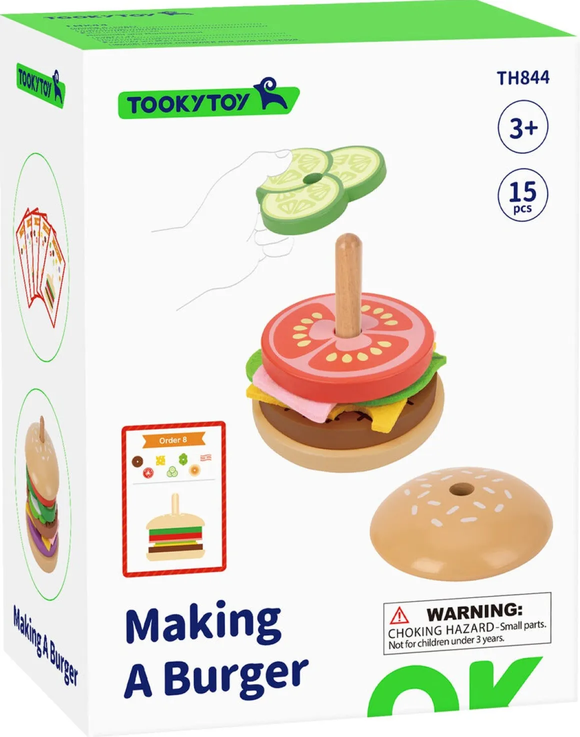 Lekesett hamburger i tre, 15 deler, fra 3 år