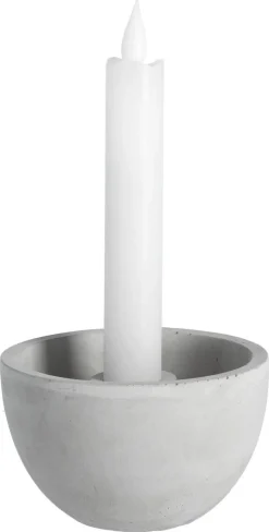 Lysestake for kronelys grå, 10 x 6 cm