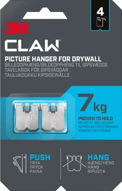 3M Claw bildekrok for gipsvegg, 7 kg