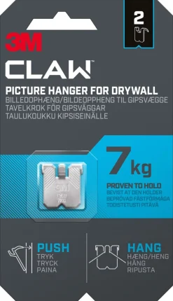 3M Claw bildekrok for gipsvegg, 7 kg