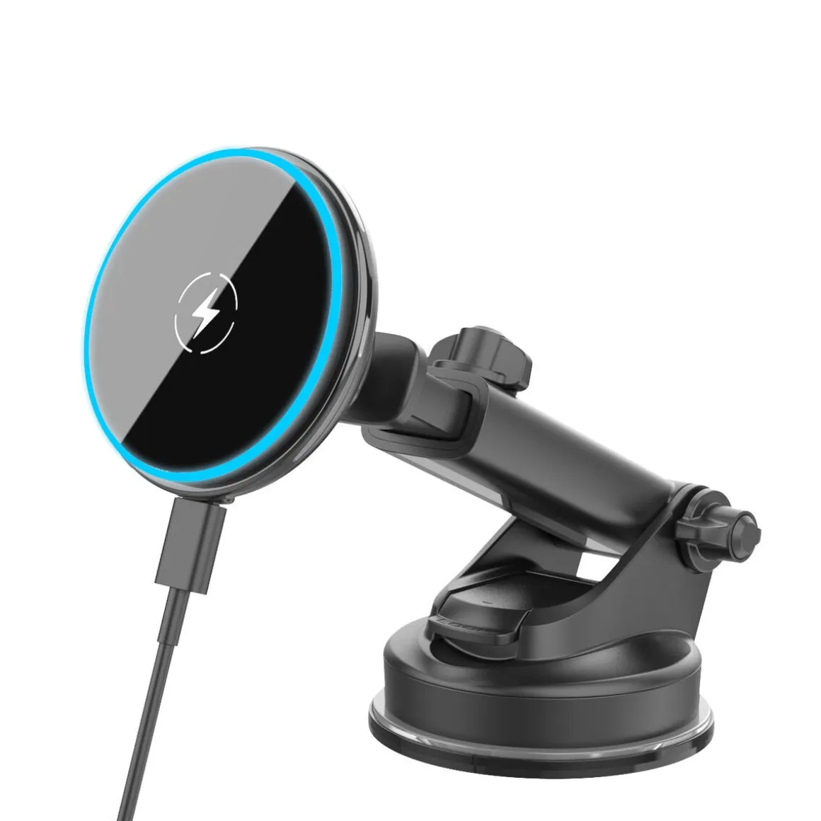 Magnetisk mobilholder med Qi2 trådløs lading, sugekopp