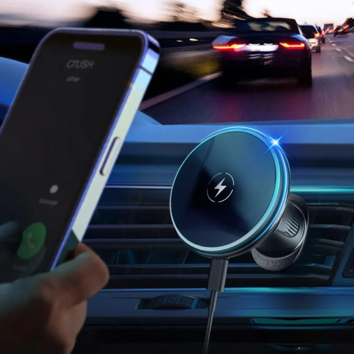 Magnetisk mobilholder til lufteventil, trådløs Qi2, 15 W