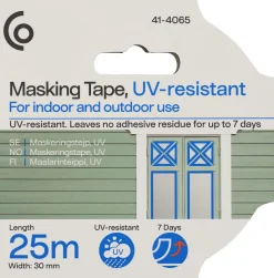 Maskeringstape for utendørs maling, blå, 30 mm x 25 m