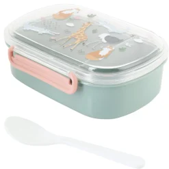 Matboks for barn, med rom og skje, grønn/rosa