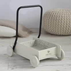 Micki klassisk gåvogn i tre, beige, fra 6 mnd