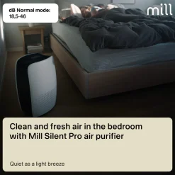 Mill Silent Pro Compact smart luftrenser med True HEPA13-filter, 55 m2