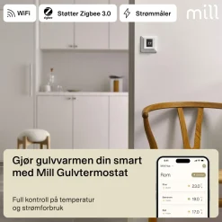 Mill Smart termostat gulvvarme wifi, digital