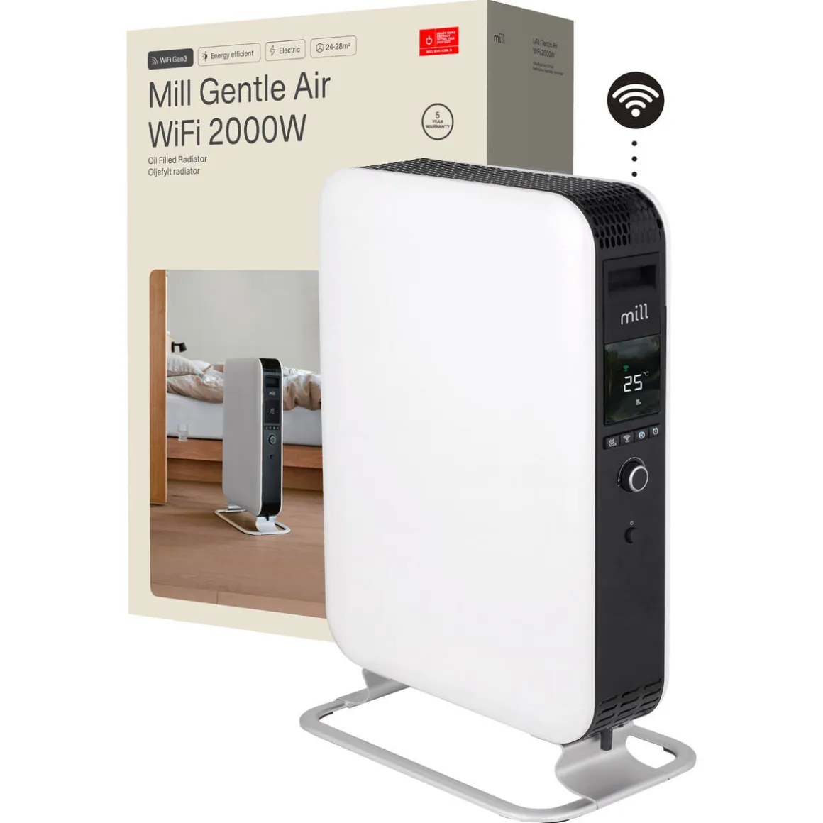 Mill Gentle Air Smart wifi-ovn med olje, 2000 W