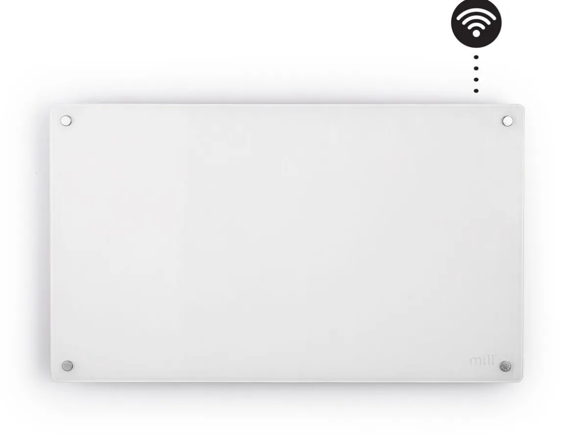 Mill Glass Smart wifi-varmeovn Gen. 4, hvit, 700 W