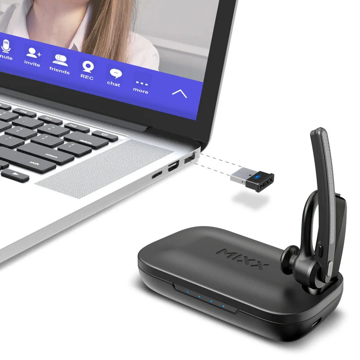Mixx B10c mono trådløst headset med mikrofon