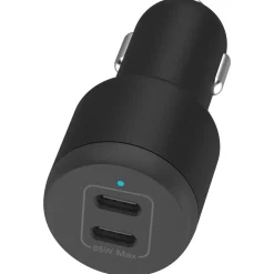 Mobillader til bil 12 V med 2 x USB-C, 65 W billader