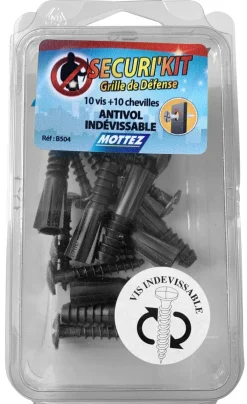 Mottez sikkerhetsskruer enveis 7 × 40 mm, 10-pakning