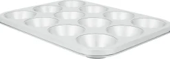 Muffinsbrett for 12 muffins, rustfritt stål, 37 x 28 cm