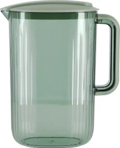 Mugge i plast med lokk og 4 glass, 2 liter
