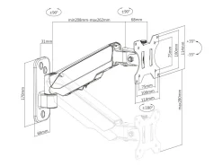 Multibrackets M Basic monitorarm vegg, VESA, enkel