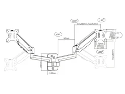 Multibrackets M basic monitorarm vegg, VESA, Dual