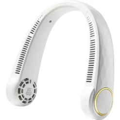 Nakkevifte med USB, portabel, hvit