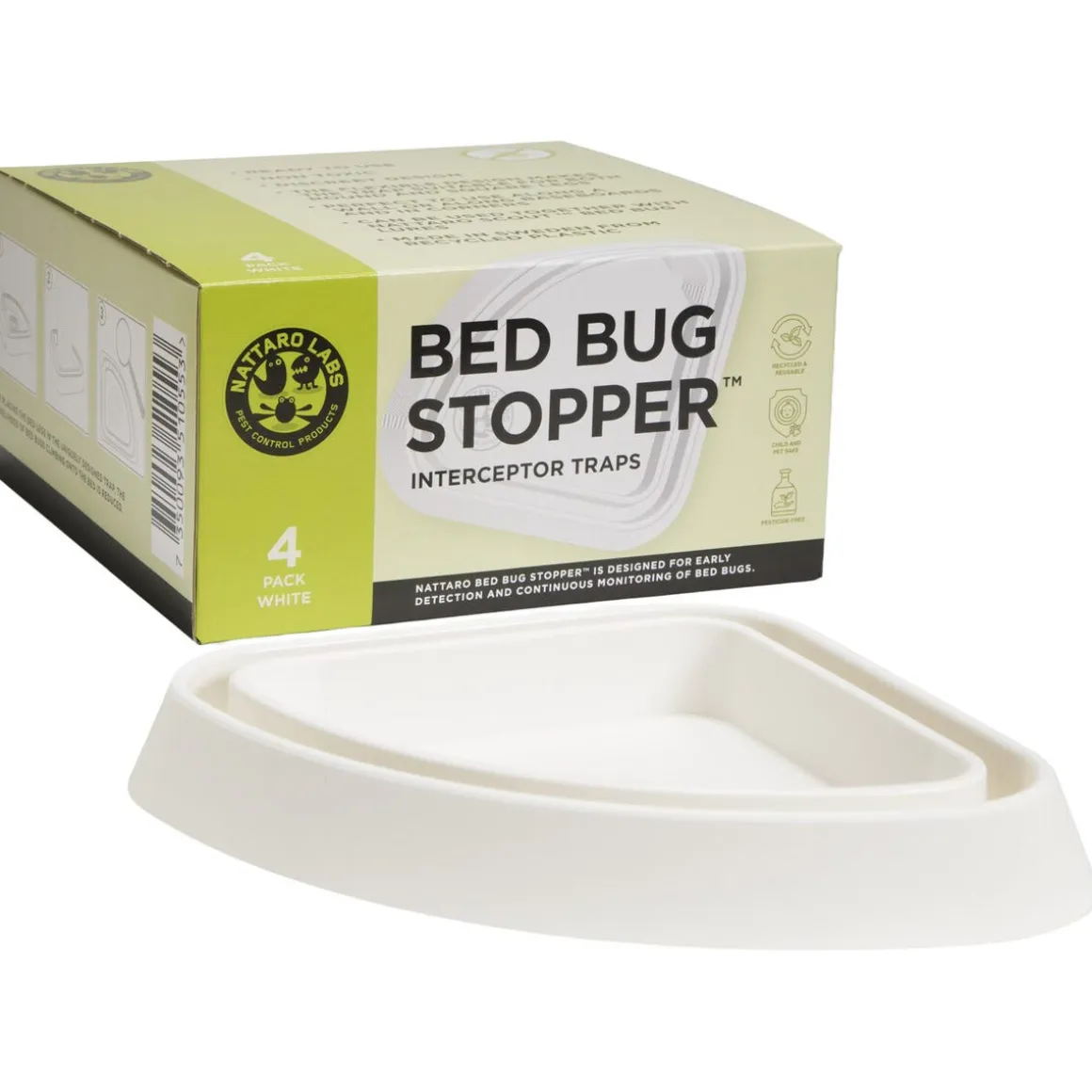 Nattaro Bed Bug Stopper veggedyrfelle sengeben, 4-pakning