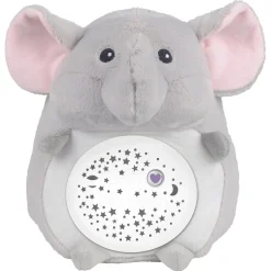 Nattlampe kosedyr med stjernehimmel og musikk