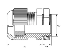 Nelco gjennomføring M20 6–12 mm, 2-pakning