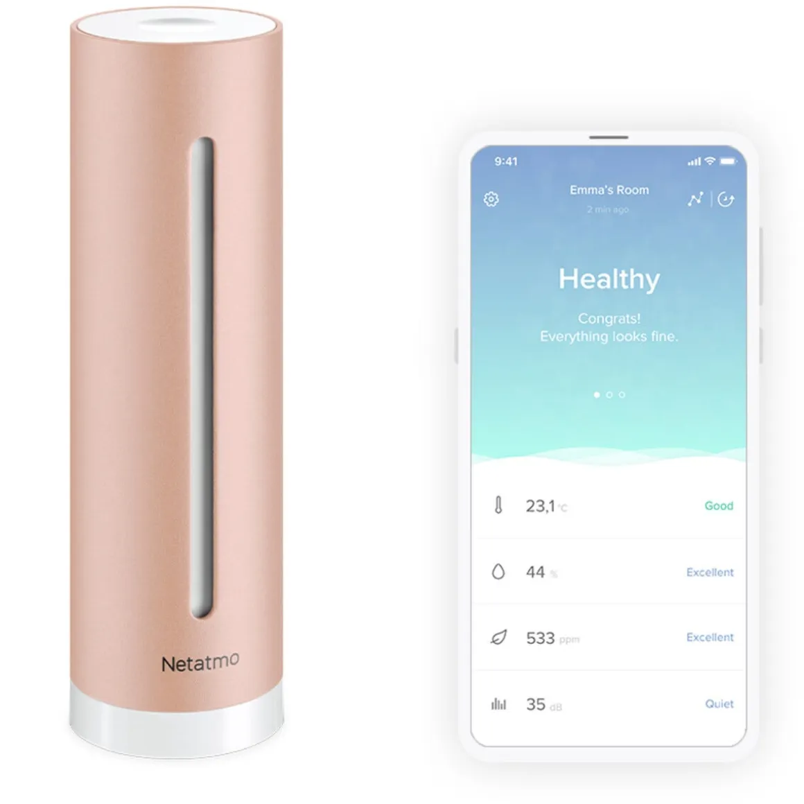 Netatmo smart luftkvalitetsmåler innendørs