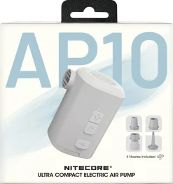 Nitecore AP10 ultrakompakt, oppladbar luftpumpe med LED
