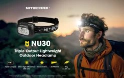 Nitecore NU30 oppladbar hodelykt, 500 lumen