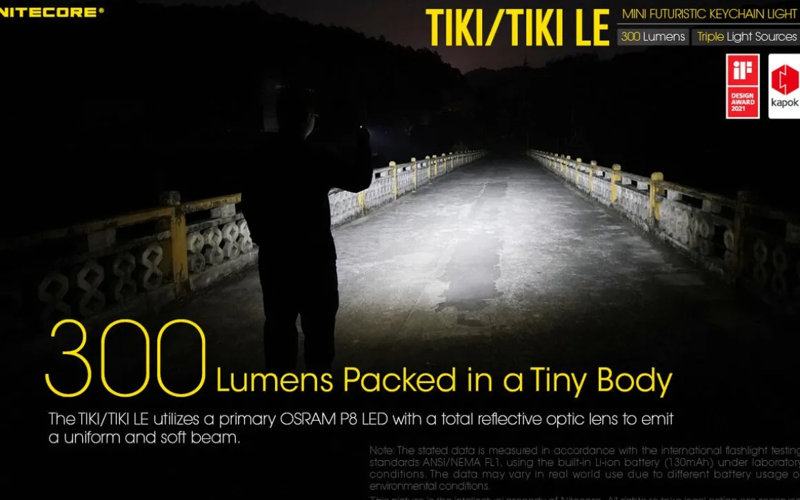 Nitecore oppladbar LED-lommelykt, USB-C, 300 lm