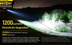 Nitecore vanntett oppladbar LED-lommelykt, 1200 lm