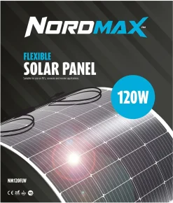 Nordmax fleksibelt solcellepanel 120 W, NM120FLW