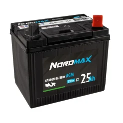 Nordmax Garden AGM-batteri på 12 V, 25 Ah med polstilling 0